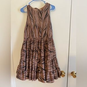 Mustard Seed Sleeveless Animal Dress Brown Medium NWT